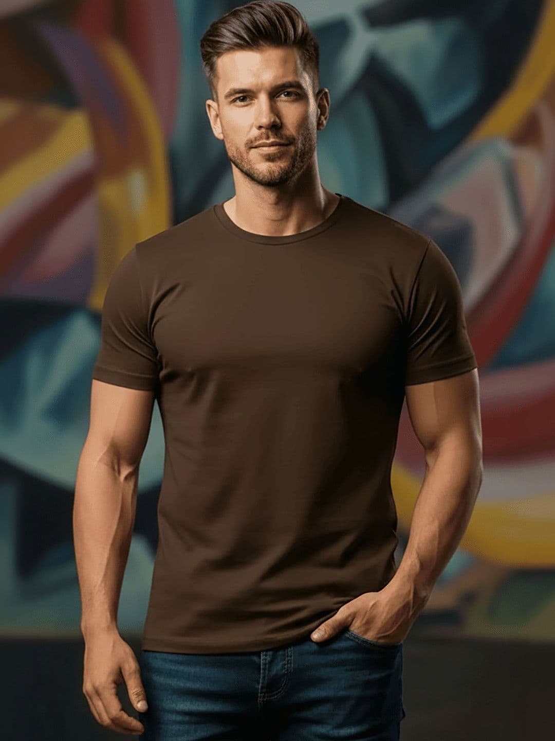 Moda Rapido Men Round Neck Bio Finish Cotton T-shirt - view 1