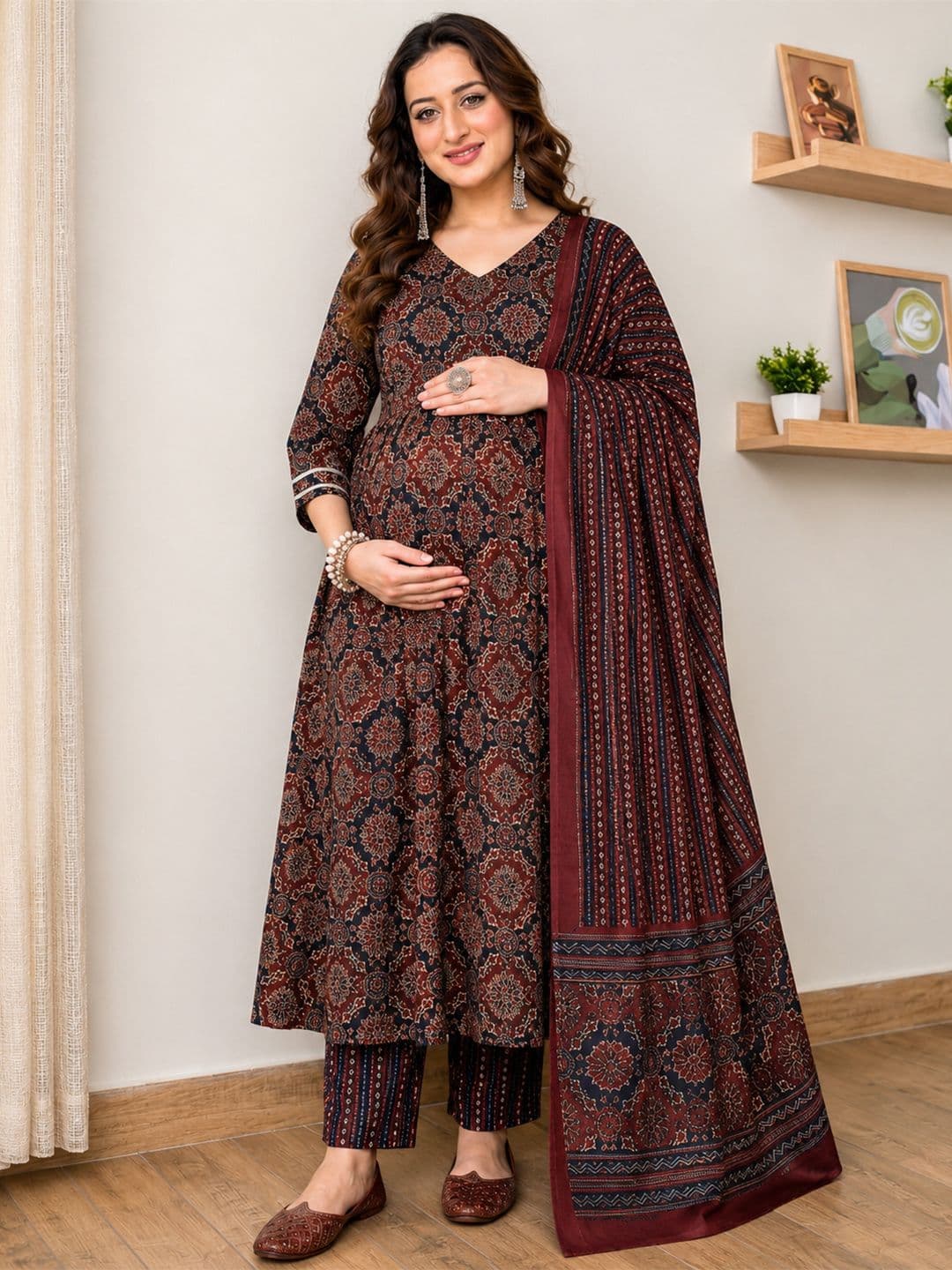 Assume Fab Women Ethnic Motifs Printed Regular Kurta with Trousers & With Dupatta - view 1