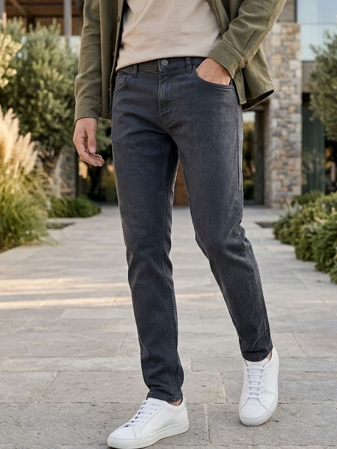 Urbano Fashion Men Grey Slim Fit Stretchable Jeans - view 1