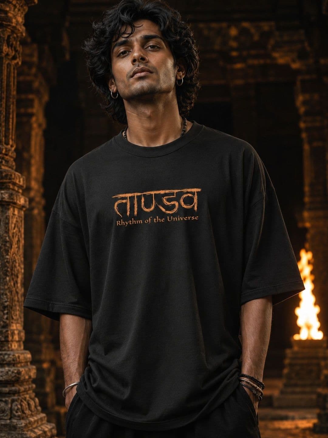 Warrior World Typography Printed Drop-Shoulder Sleeves T-shirt - view 1