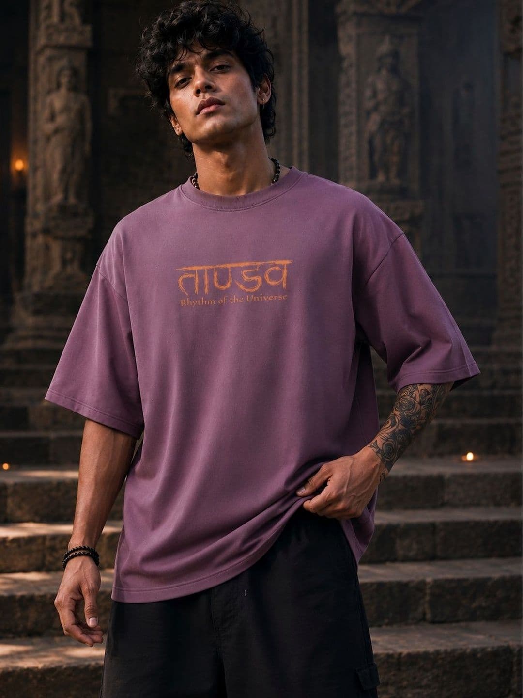Warrior World Men Printed Drop-Shoulder Sleeves T-shirt - view 1