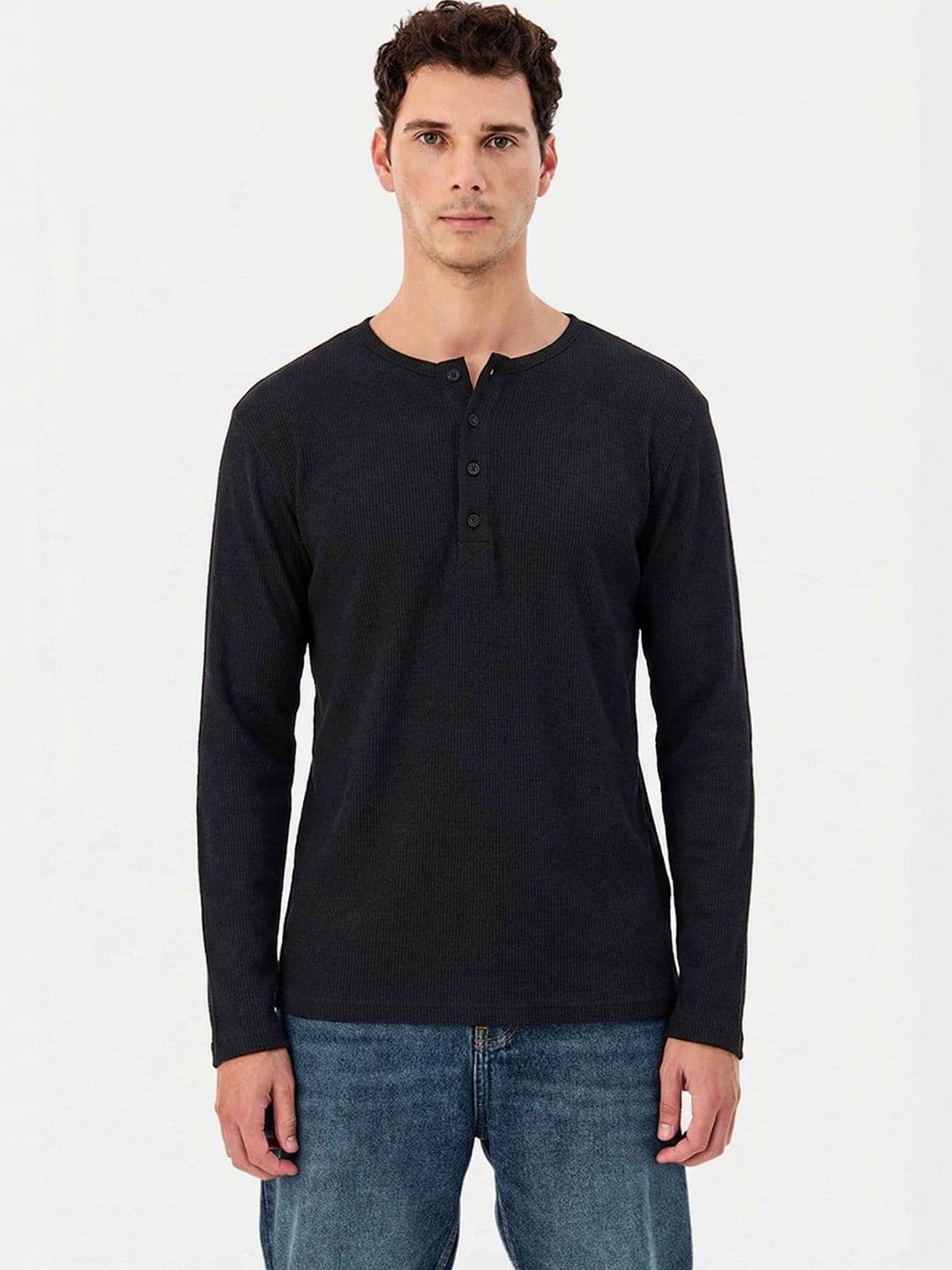 THE EG STORE Men Henley Neck T-shirt - view 1