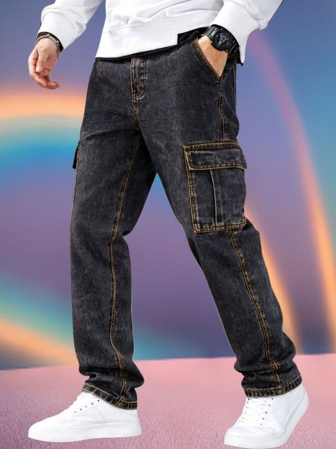 Playfeel Men Regular Fit Mid-Rise Stretchable Jeans - view 1