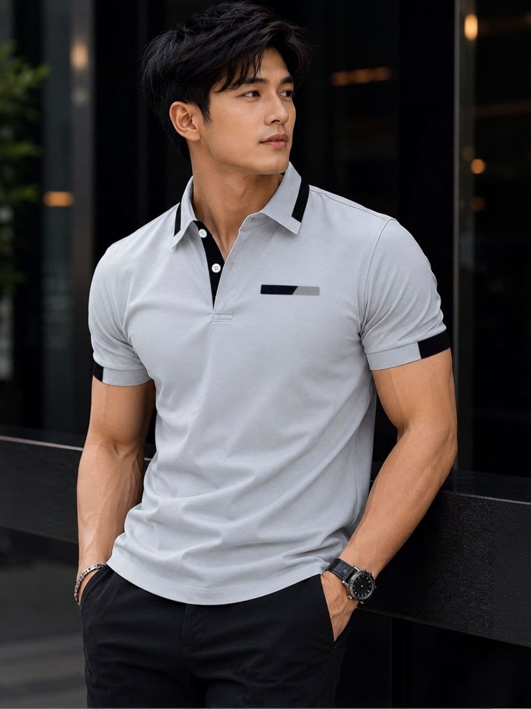 Moda Rapido Men Colourblocked Polo Collar T-shirt - view 1