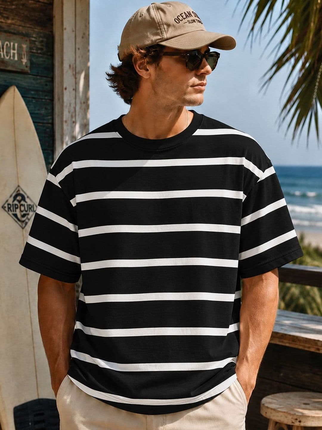 Utopium Men Striped T-shirt - view 1