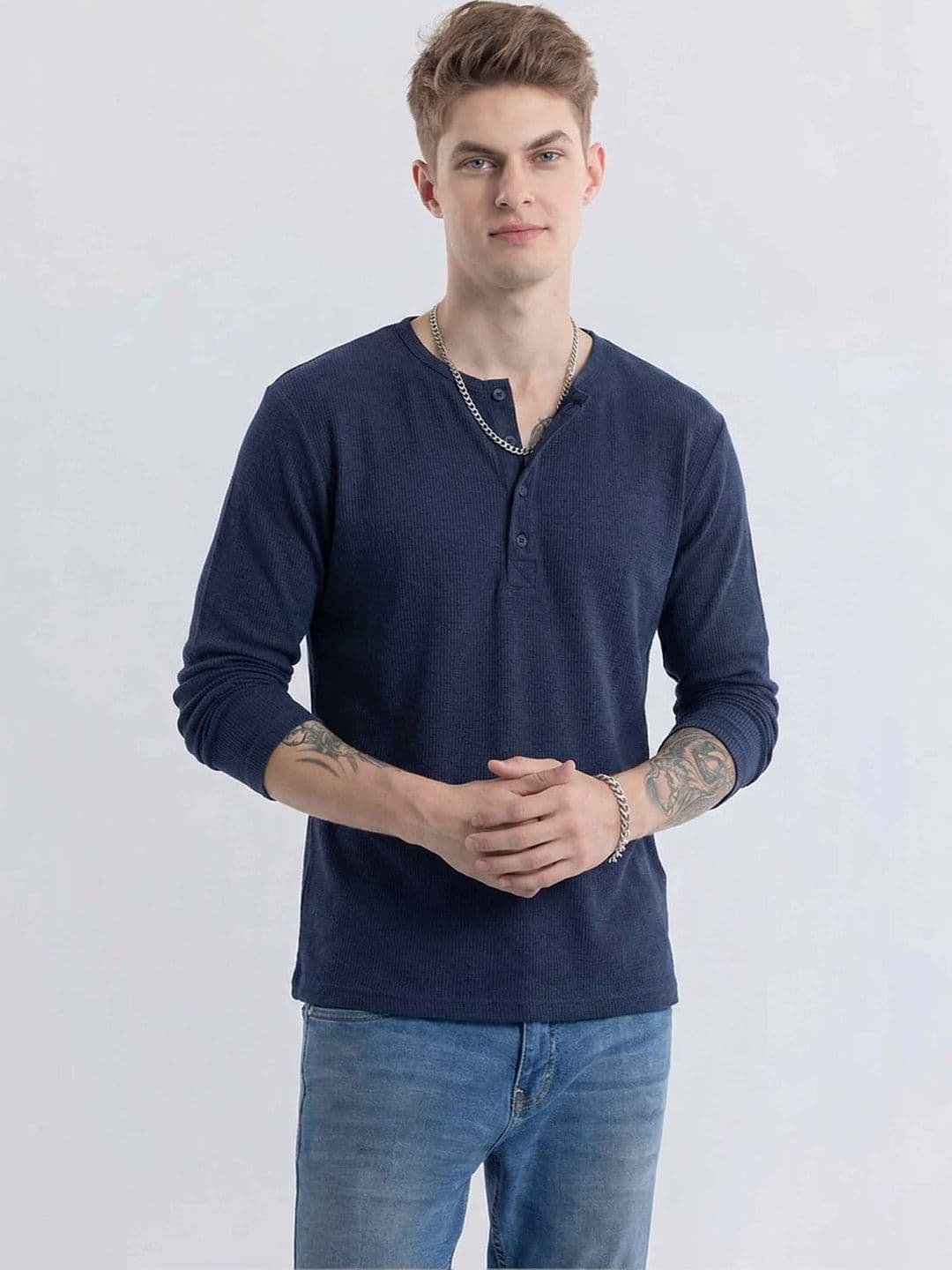 THE EG STORE Men Henley Neck T-shirt - view 1