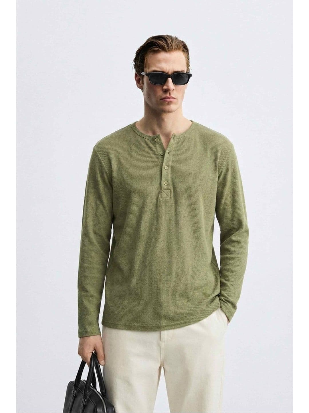 THE EG STORE Men Henley Neck T-shirt - view 1