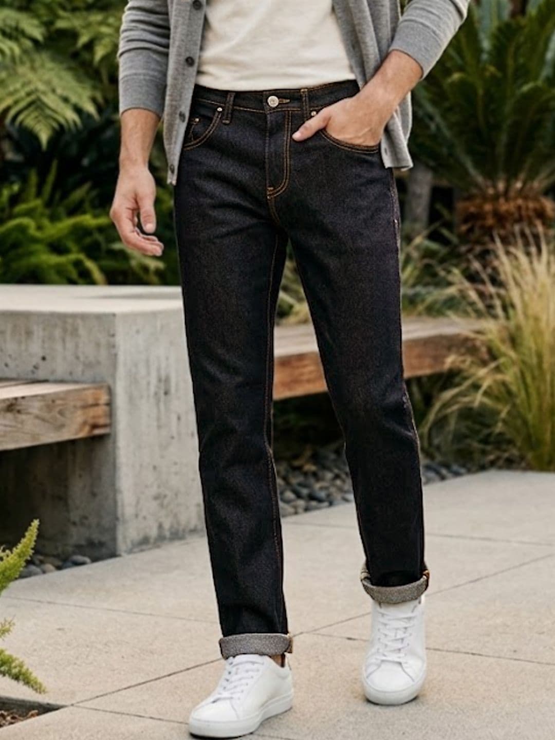 Urbano Fashion Men Clean Look Mid-Rise Stretchable Jeans - view 1