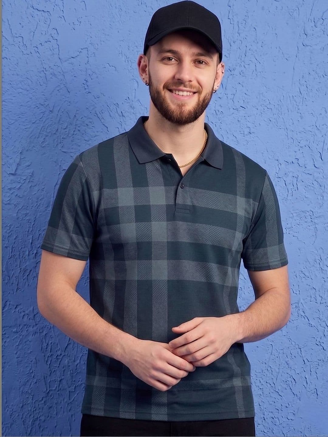 Moda Rapido Men Checked Polo Collar T-shirt - view 1