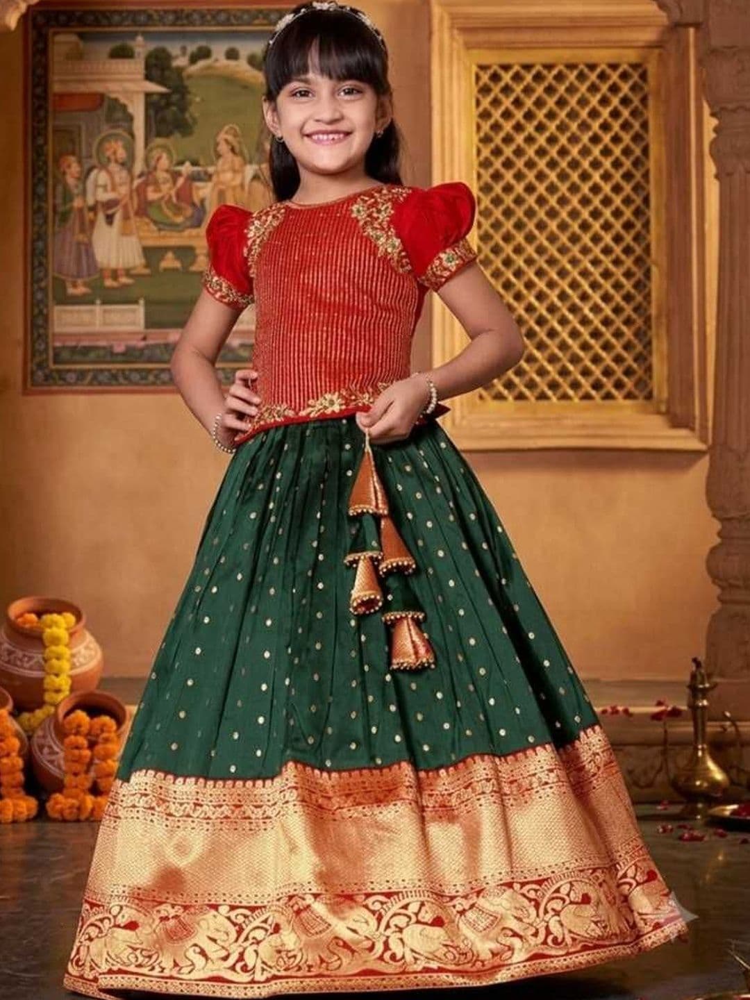KALINI Girls Embellished Ready to Wear Lehenga Choli - view 1
