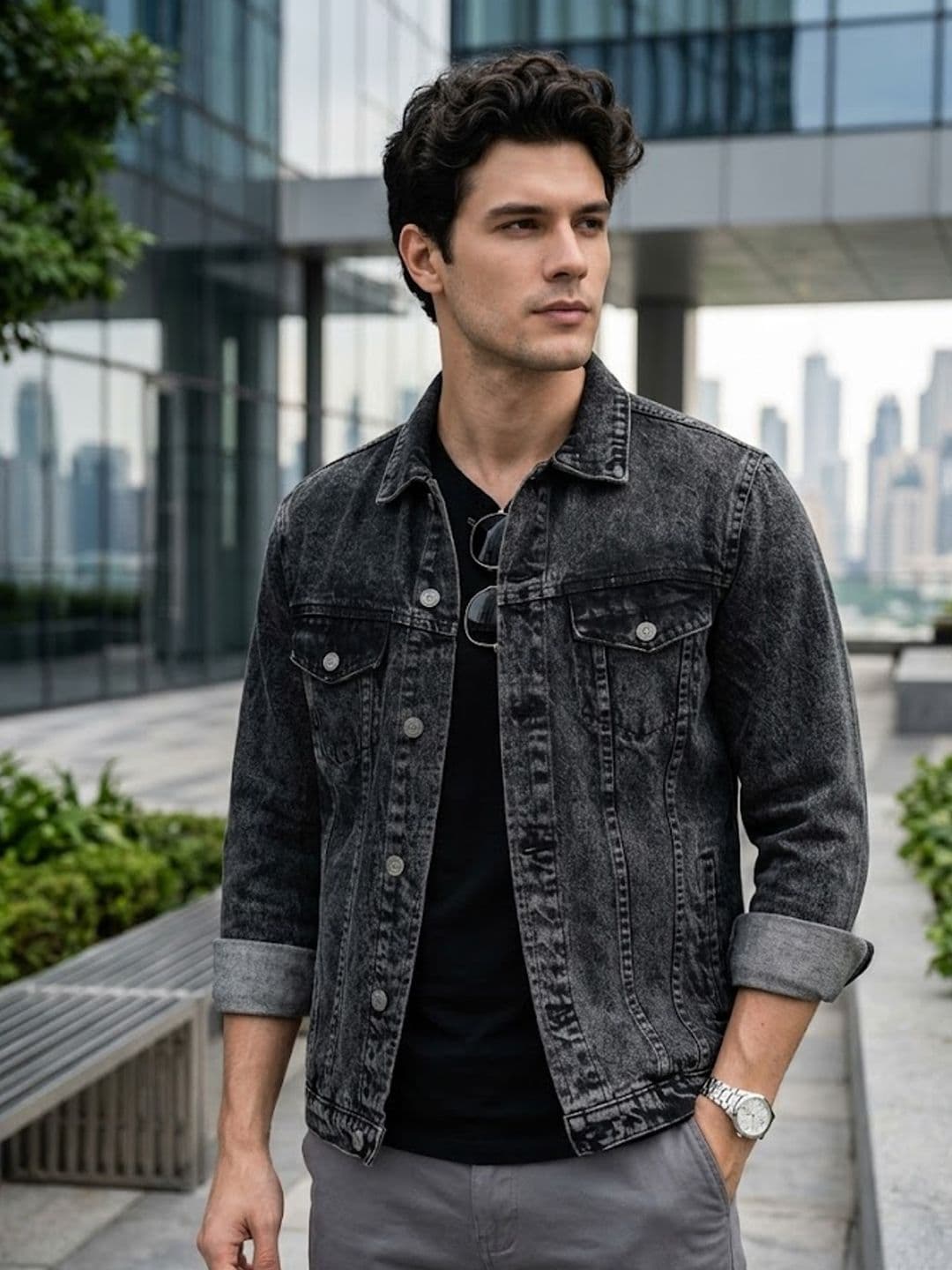 Urbano Fashion Men Washed Full Sleeve Regular Fit Denim Jacket - view 1