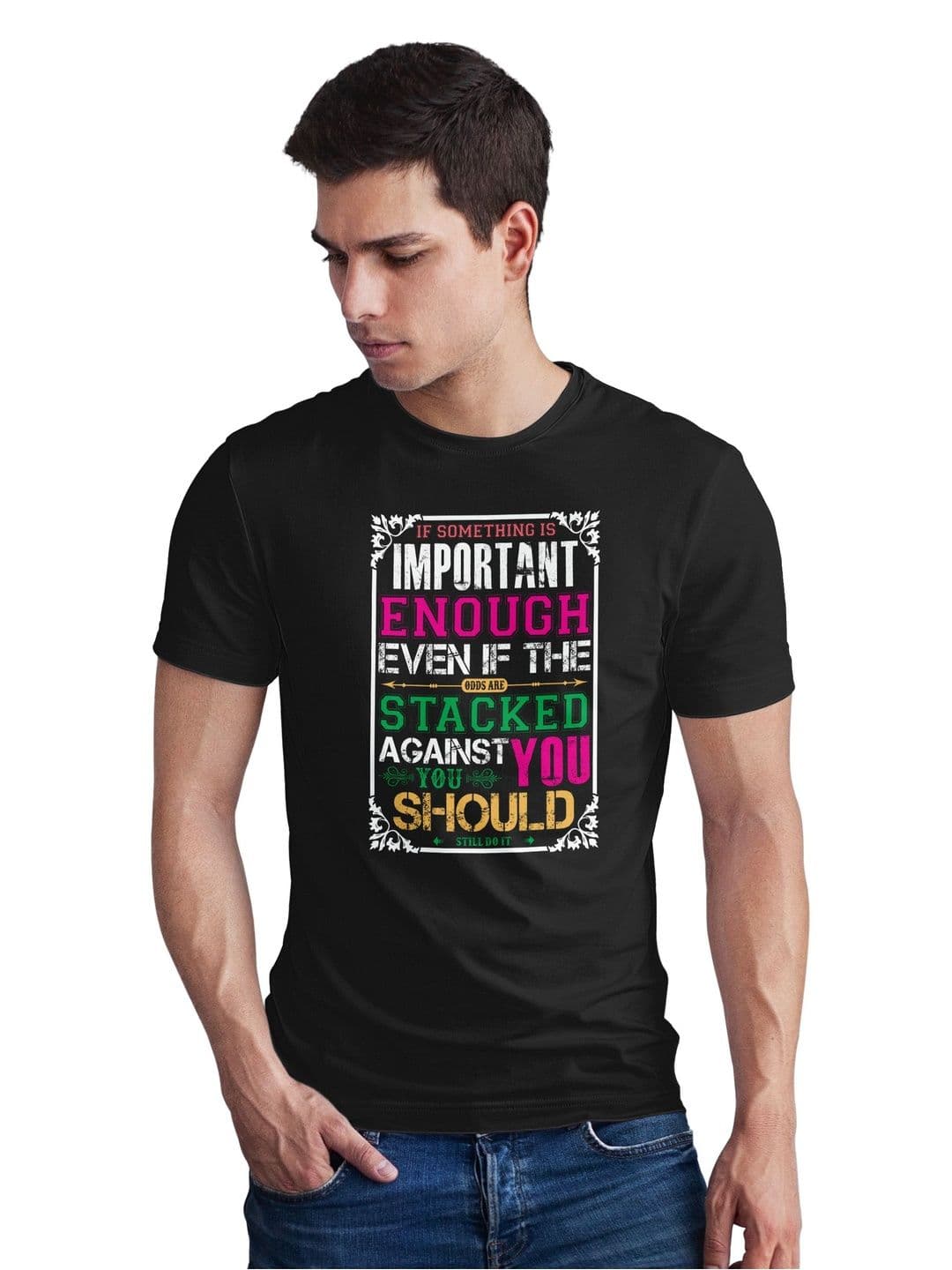 Seekbuylove Men Typography Printed Bio Finish T-shirt - view 1