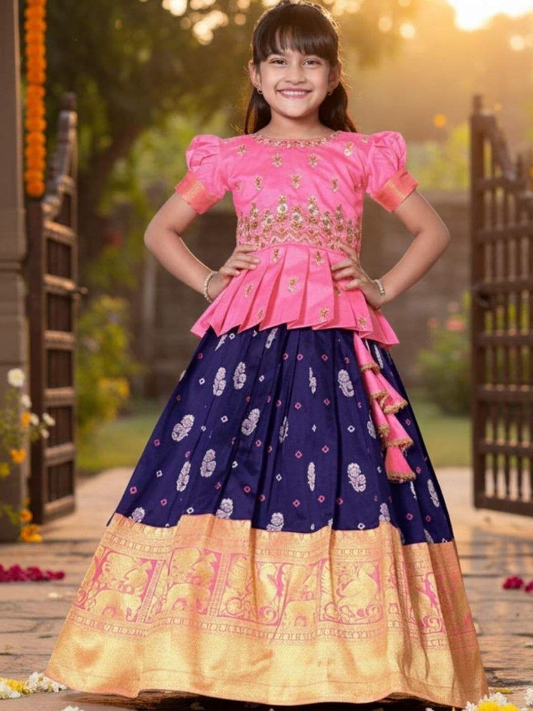 KALINI Girls Embroidered Ready to Wear Lehenga Choli - view 1
