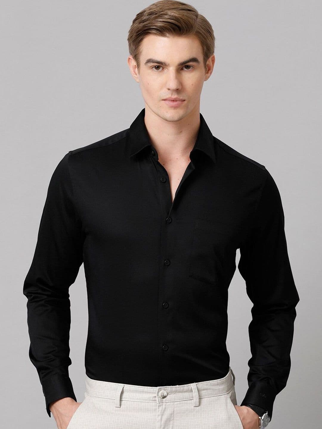 Aldeno India Slim Fit Spread Collar Formal Shirt - view 1