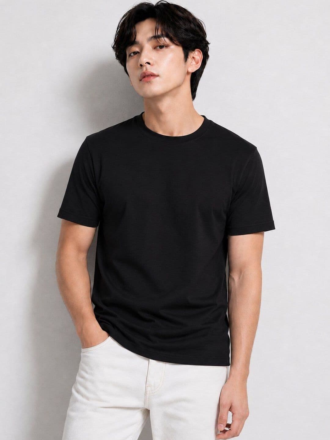 DYCA Men Black Solid Cotton T-shirt - view 1