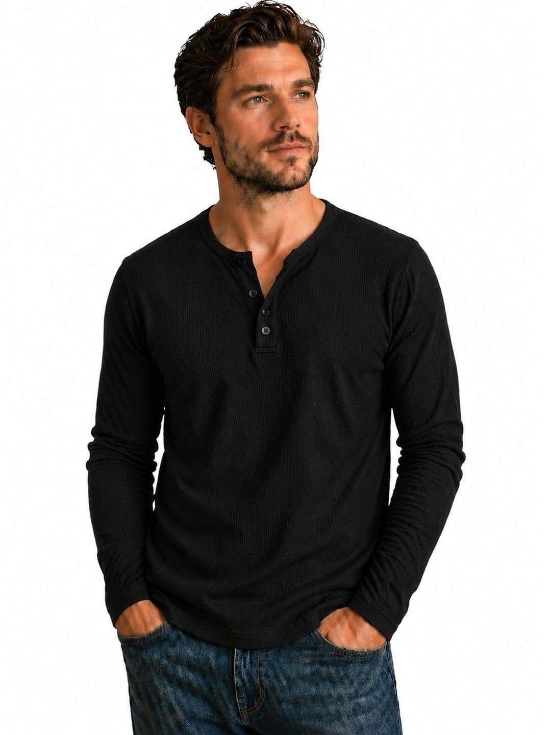 QUTUN Men Henley Neck T-shirt - view 1