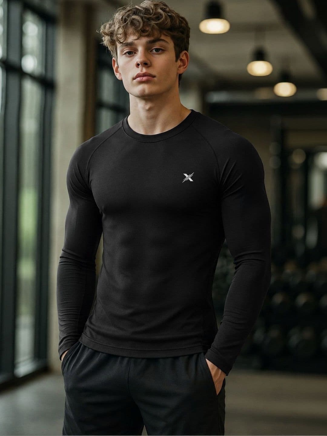 MODA RAPIDO X FITNESS EXCHANGE Men Brand Logo Long Sleeves T-shirt - view 1