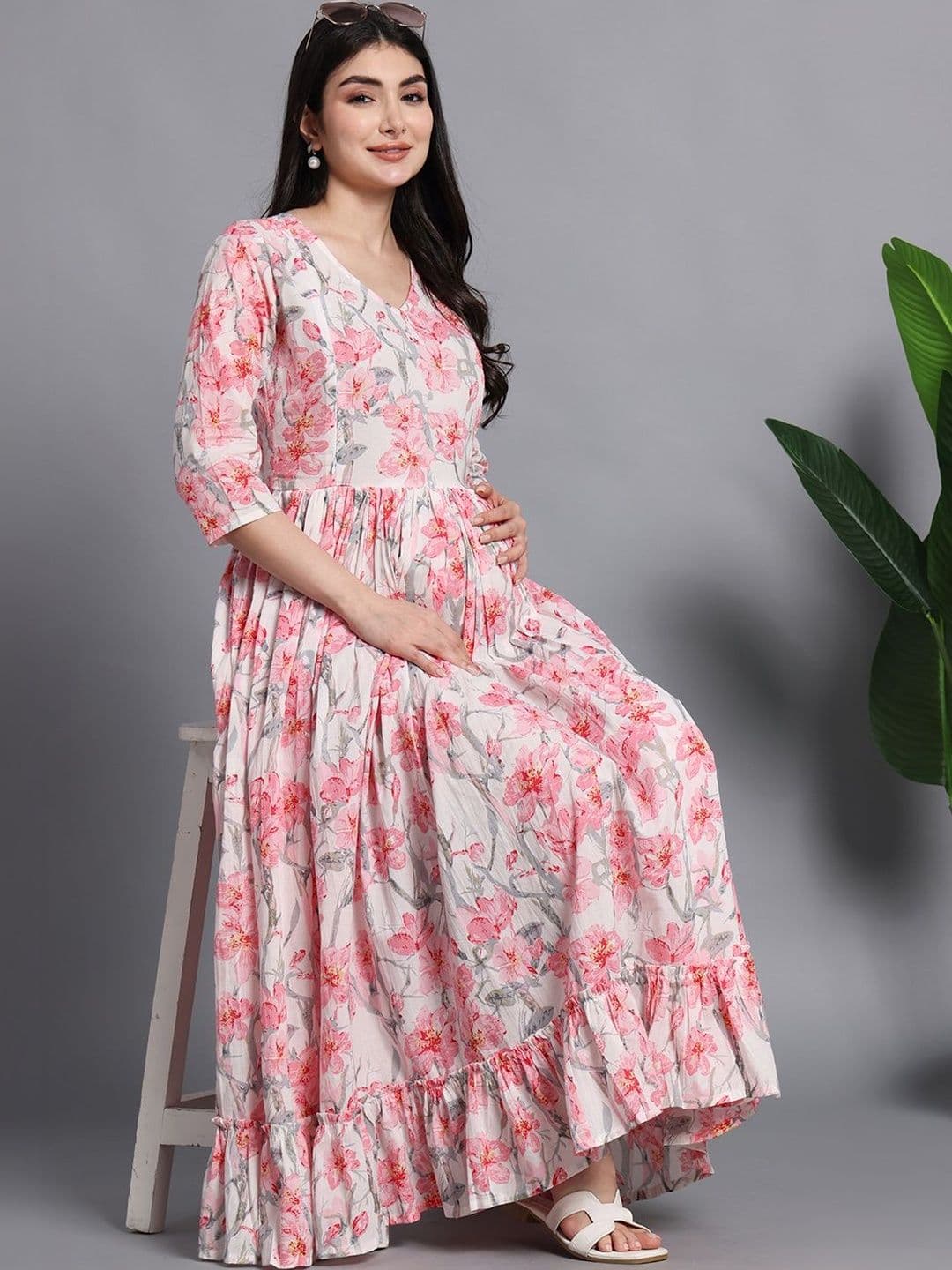 Pahanawa Floral Print Maternity Maxi Dress - view 1