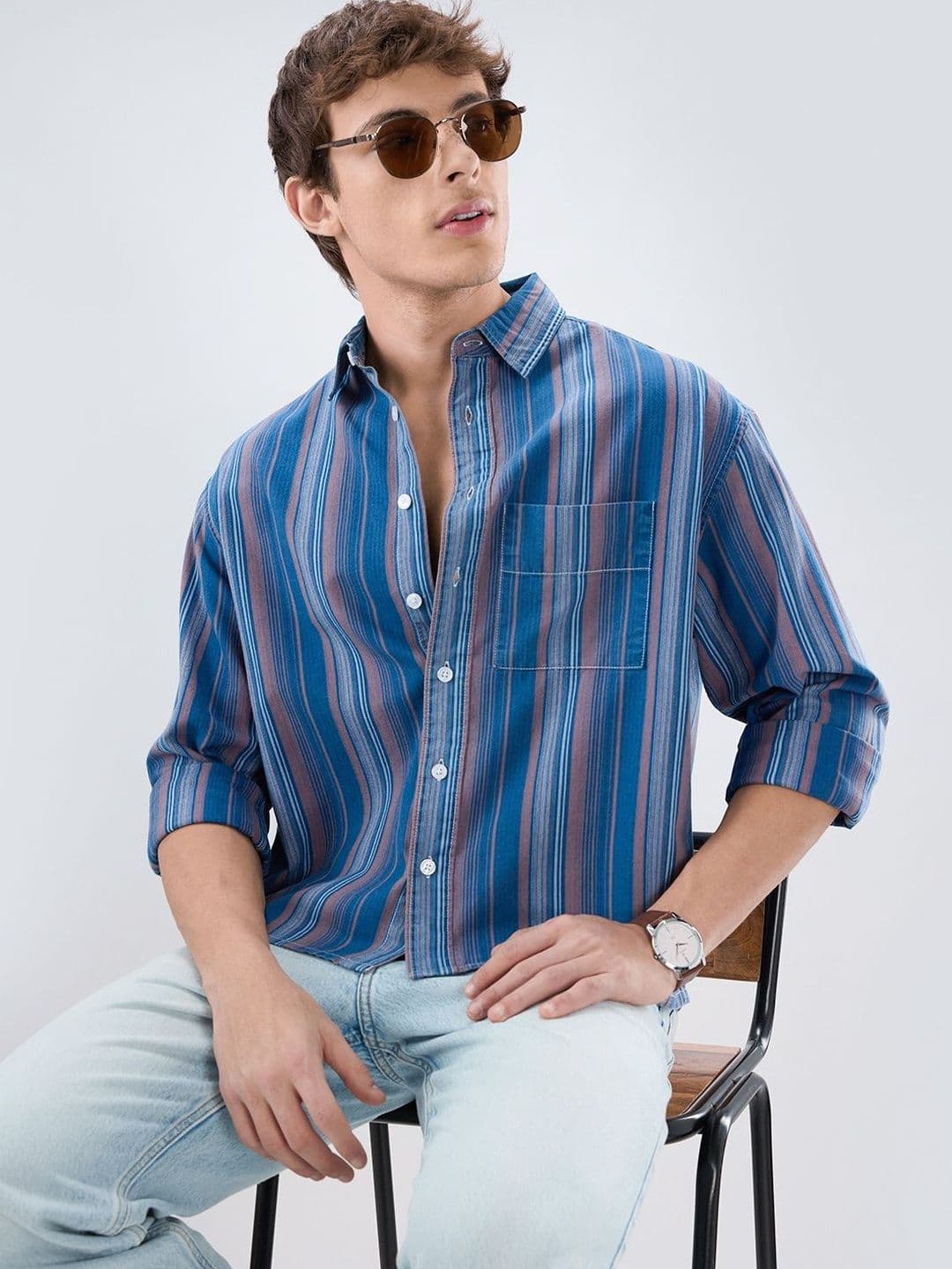 VASTRADO Men Classic Boxy Striped Casual Shirt - view 1