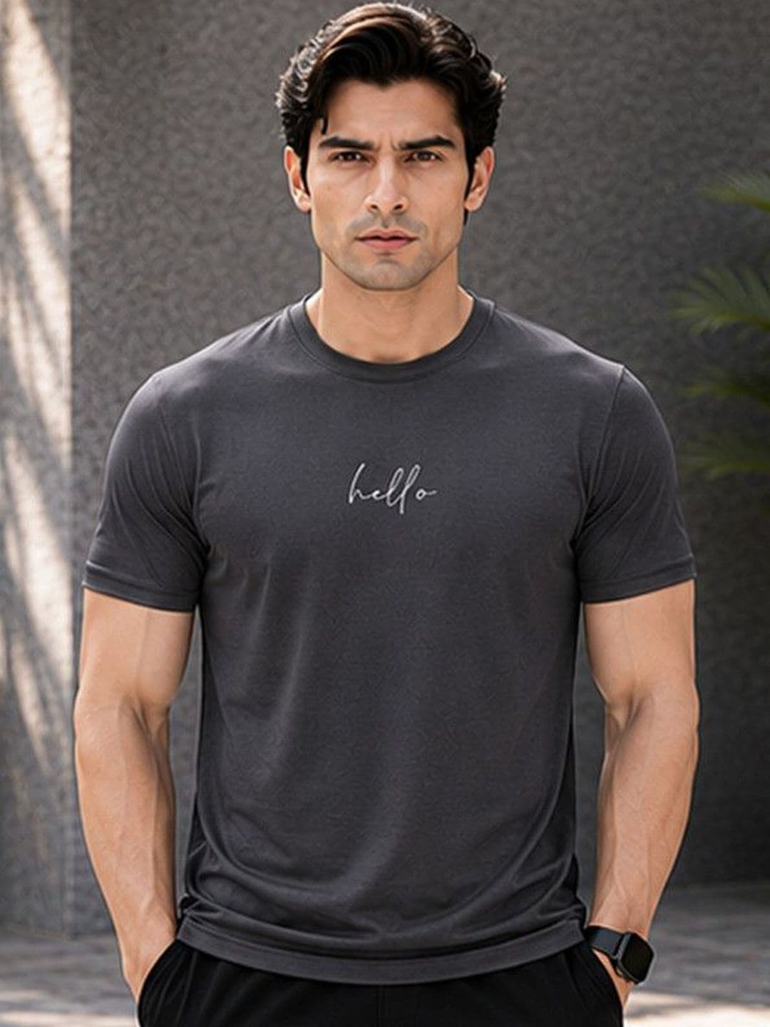 Dpassion Men Quick Dry Gym Printed T-Shirt - view 1