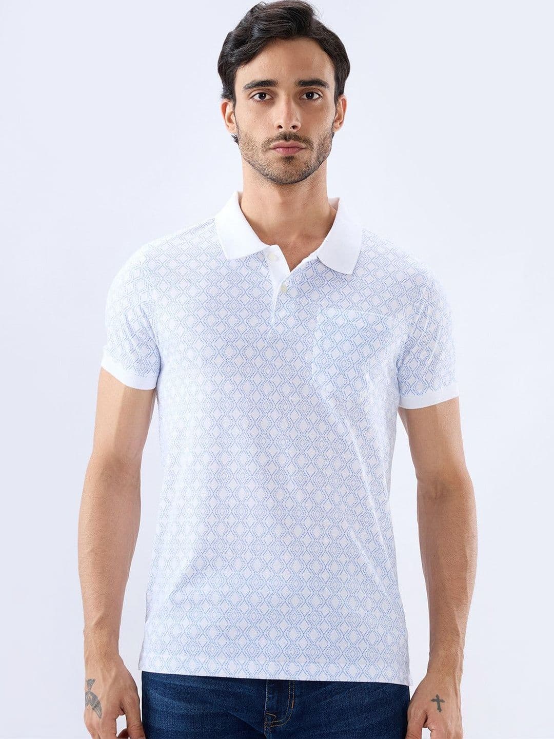 Parx Men Printed Polo Collar Pockets T-shirt - view 1