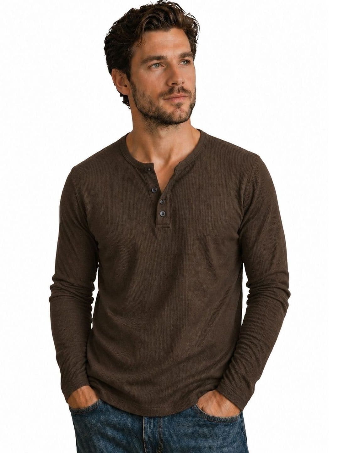 QUTUN Men Henley Neck T-shirt - view 1