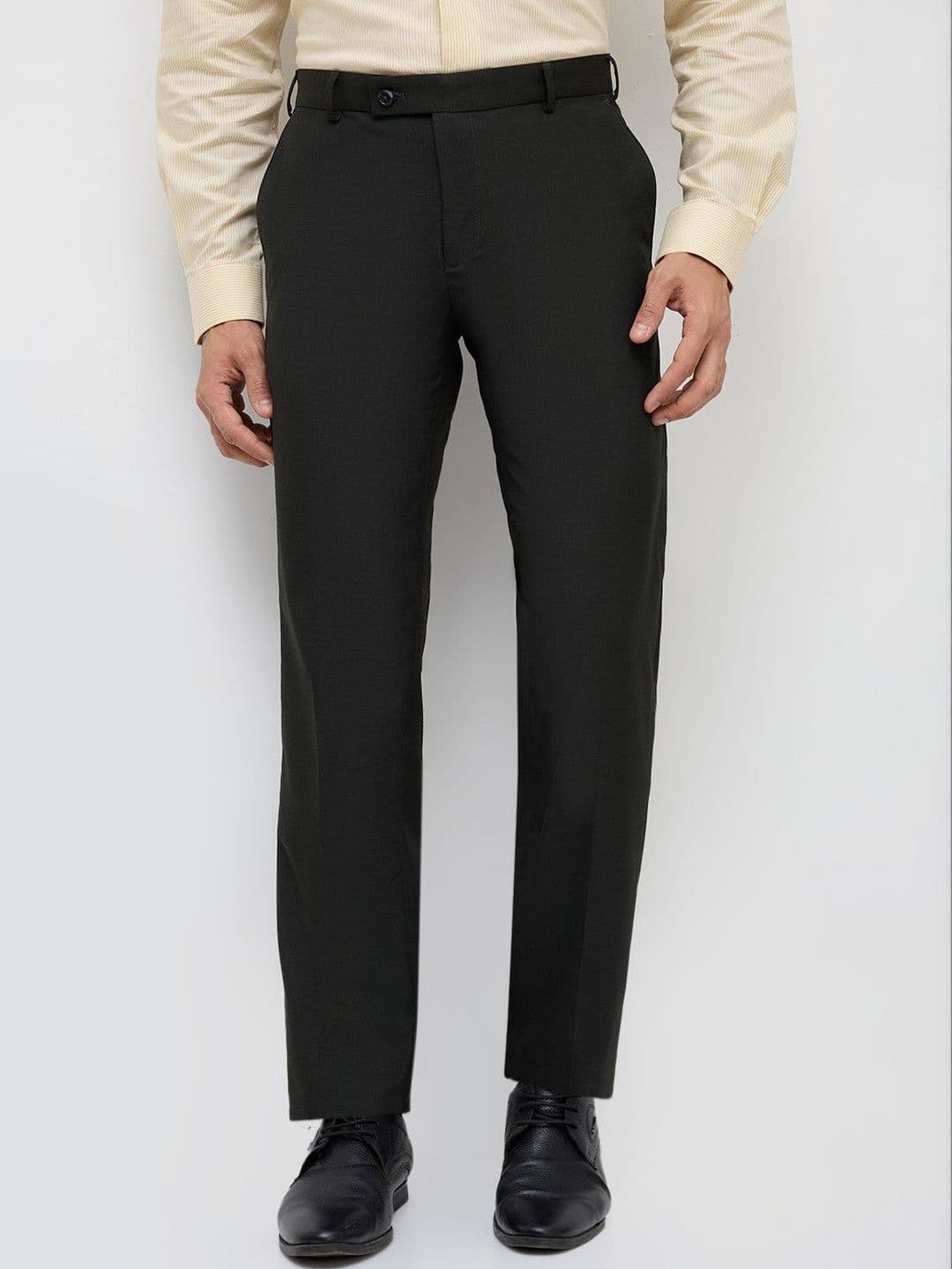 Park Avenue Men Textured Slim Fit Easy Wash Trousers - view 1