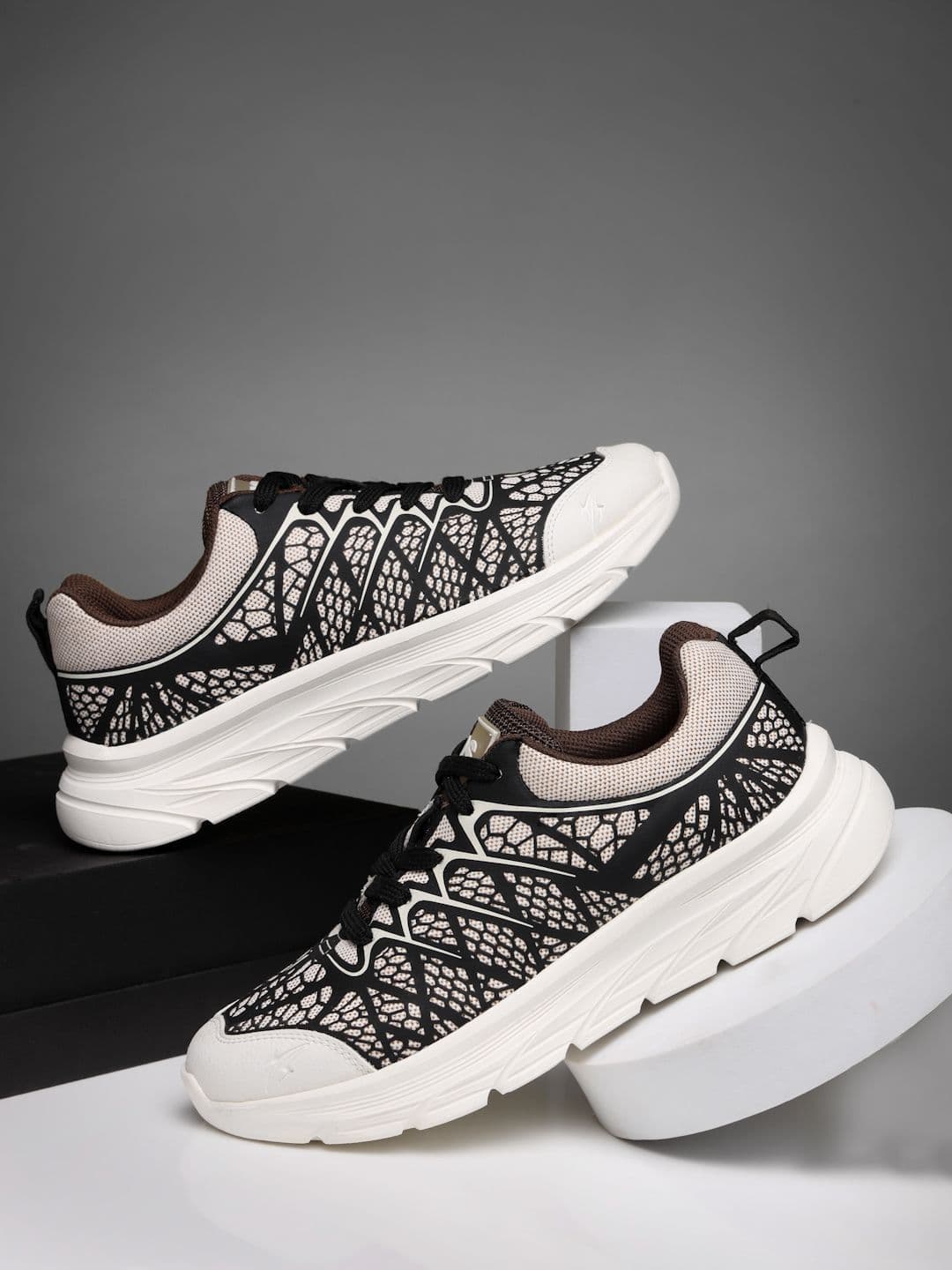 HOS Men FLORIO Textured PU Coated Leather Sneakers Lace-Up Casual Daily Wear Shoes - view 1