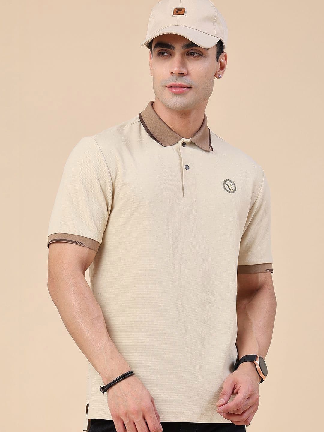 LIMEROAD Men Brand Logo Polo Collar T-shirt - view 1