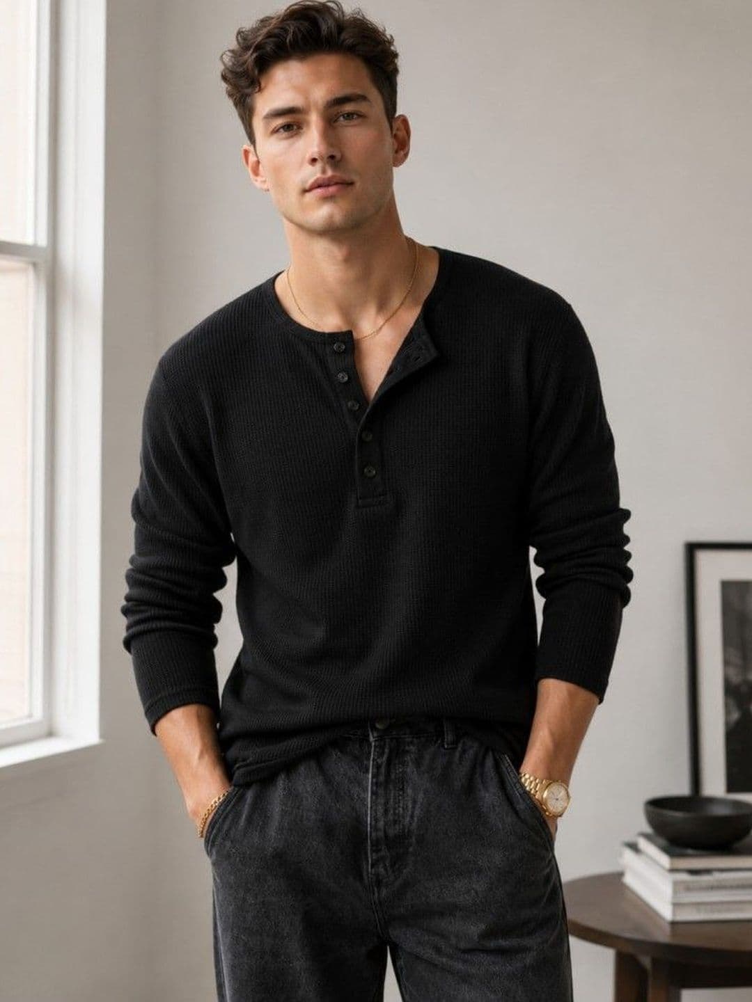 Netclick Men Henley Neck T-shirt - view 1