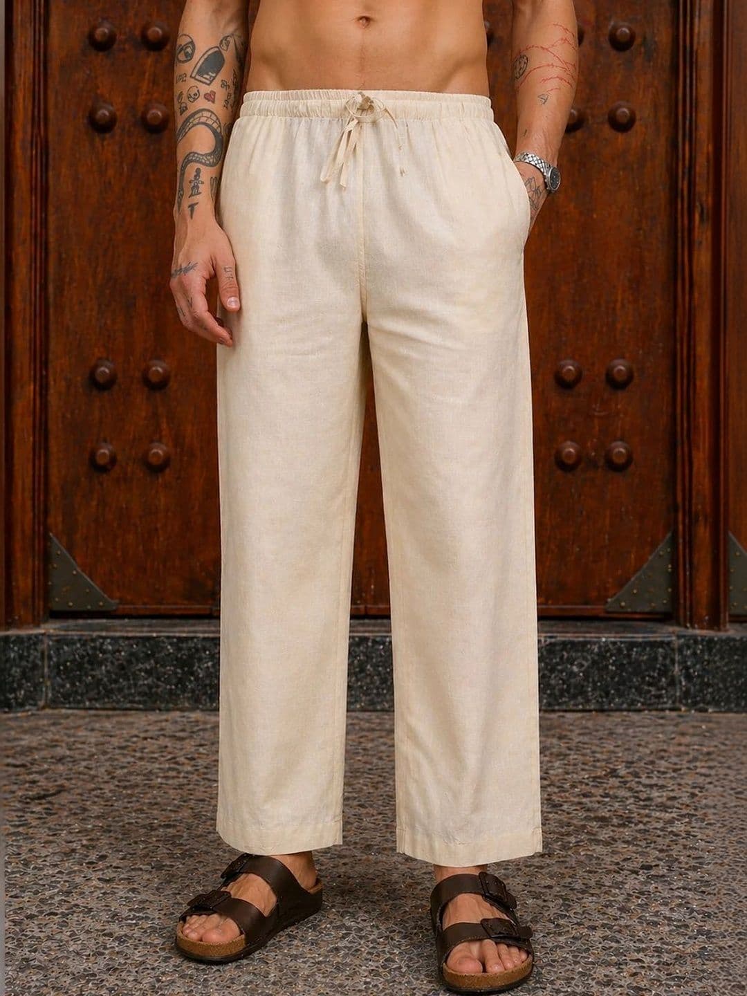 HERE&NOW Men Relaxed Easy Wash Trousers - view 1