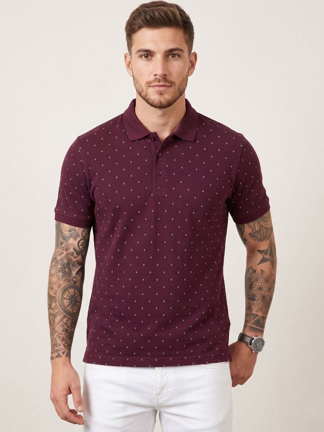 Sztori Men Printed Polo Collar T-shirt - view 1