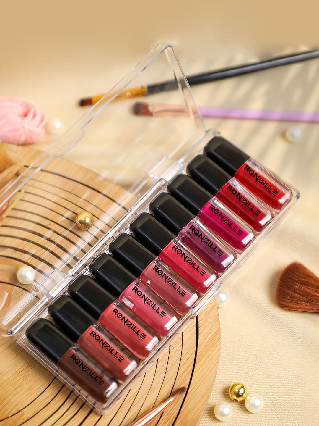 Ronzille Set of 10 Matte Waterproof Non Transfer Liquid Lipstick - 1.2 ml each - view 1