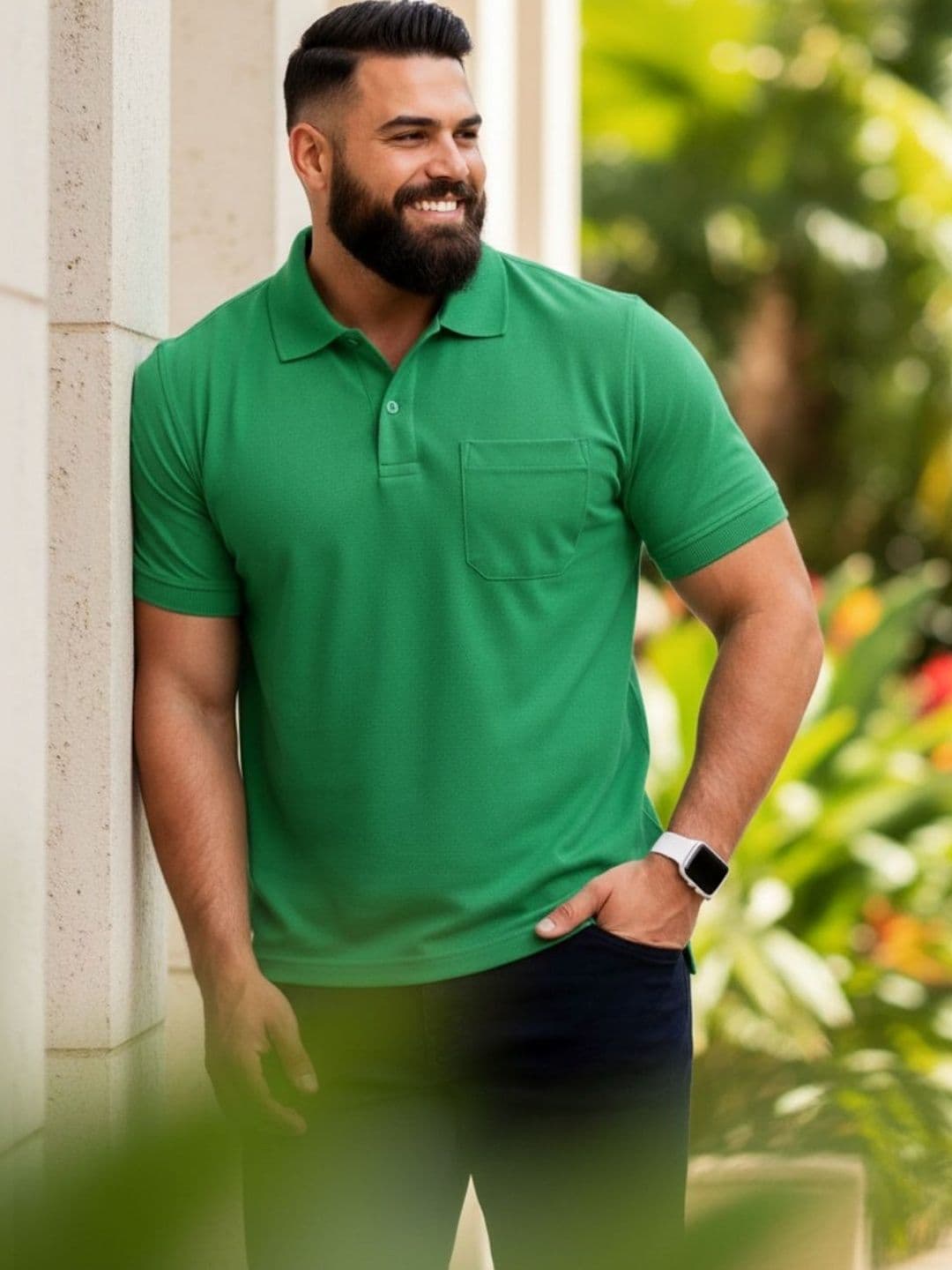 SAIKSA FASHION Men Polo Collar Pockets T-shirt - view 1