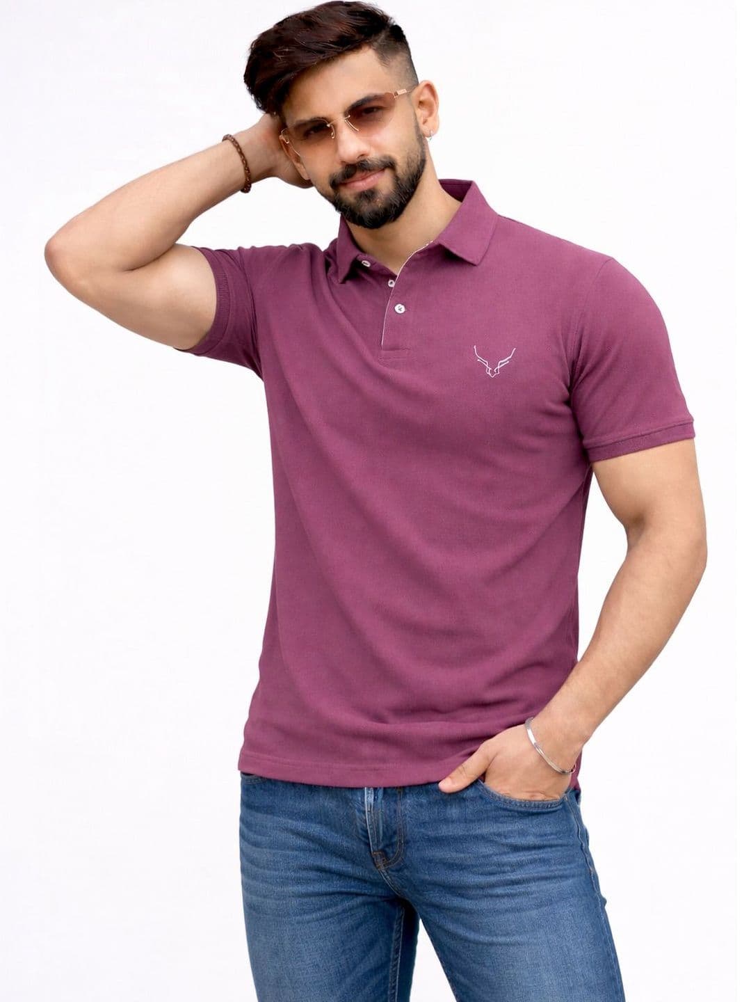 AVRIE Men Brand Logo Polo Collar T-shirt - view 1