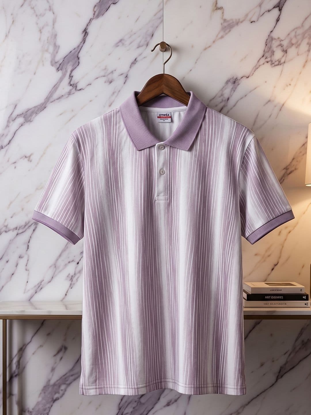 HERE&NOW Men Striped Polo Collar T-shirt - view 1