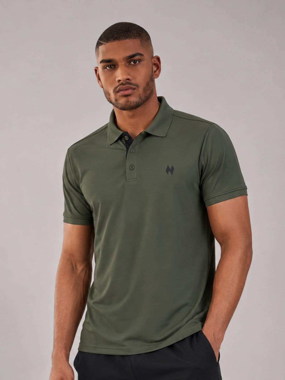 HUMAN SPIRIT Men Brand Logo Polo Collar T-shirt - view 1