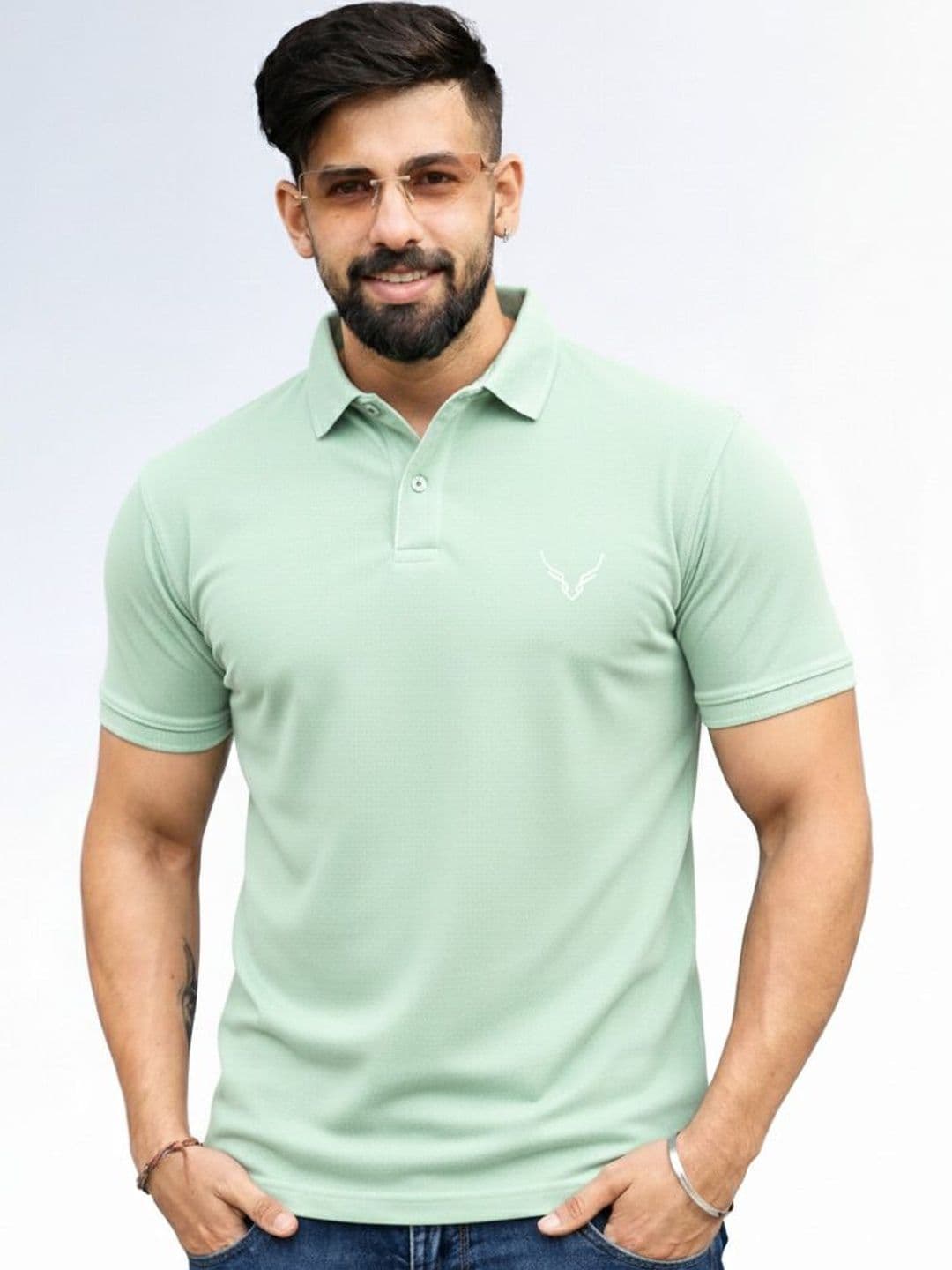 HANABY Lime Green Polo Collar T-shirt - view 1