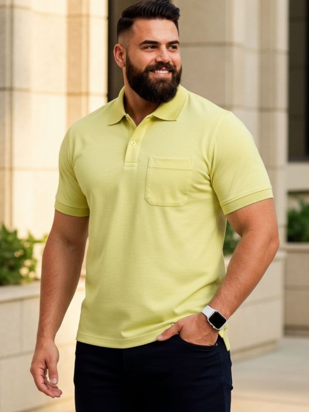 SAIKSA FASHION Men Polo Collar Pockets T-shirt - view 1