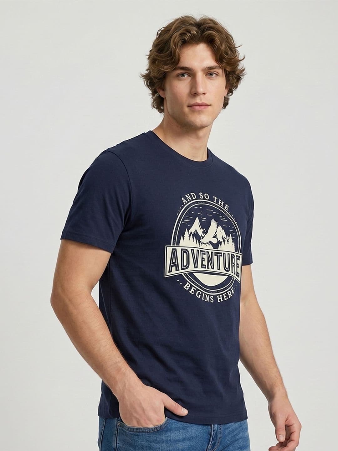 The Roadster Lifestyle Co Printed Round Neck Tshirt - view 1