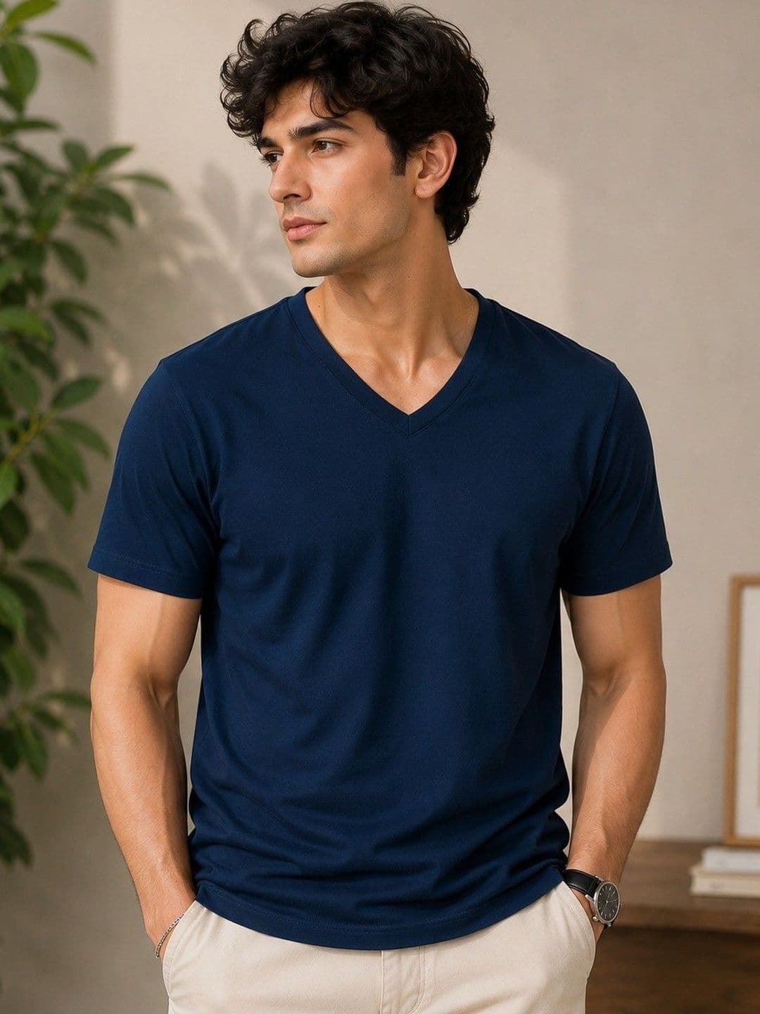 Adyavastram Men V-Neck T-shirt - view 1