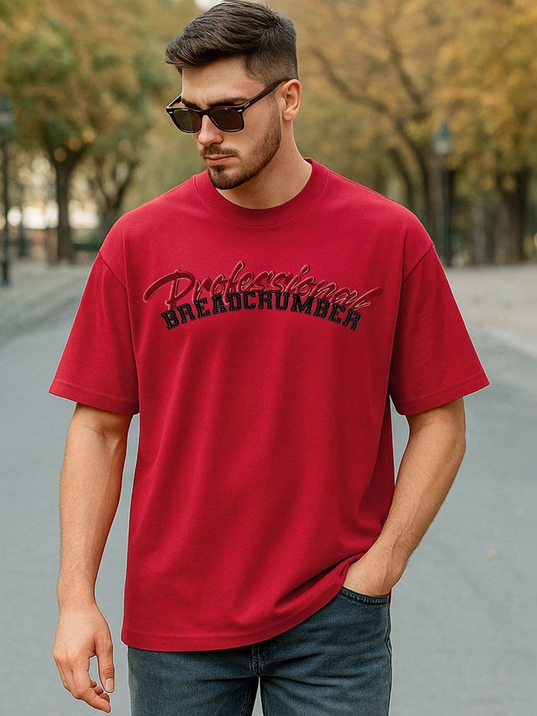 Bewakoof Men Typography Printed Drop-Shoulder Sleeves T-shirt - view 1