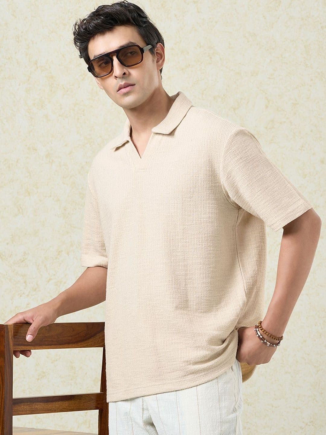 7 Alt by Pantaloons Men Polo Collar Slim Fit T-shirt - view 1