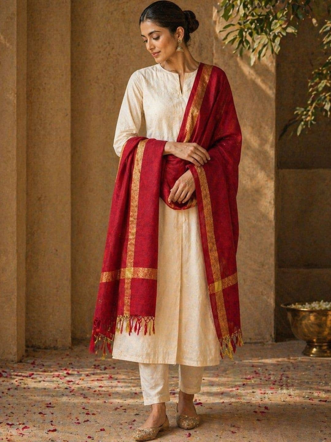 STUTI FASHION Woven Design Dupatta with Zari - view 1