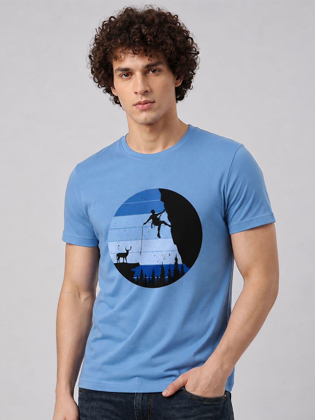 The Roadster Lifestyle Co Printed Cotton Round Neck T-shirt - view 1