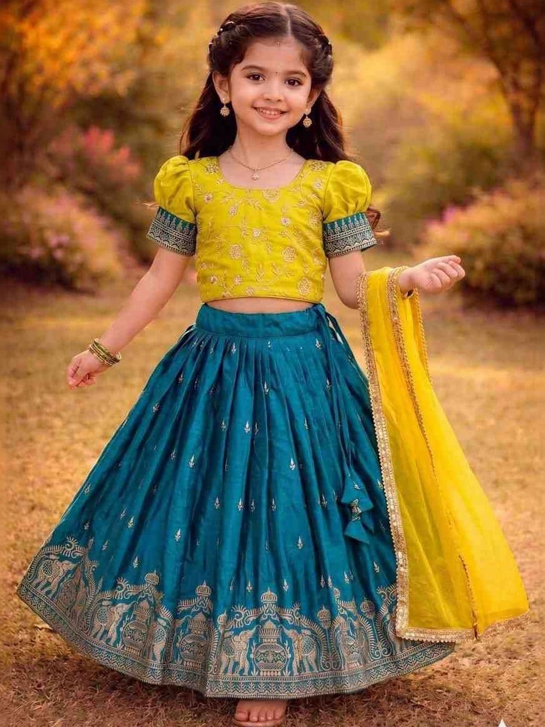 KALINI Girls Embroidered Ready to Wear Lehenga & - view 1