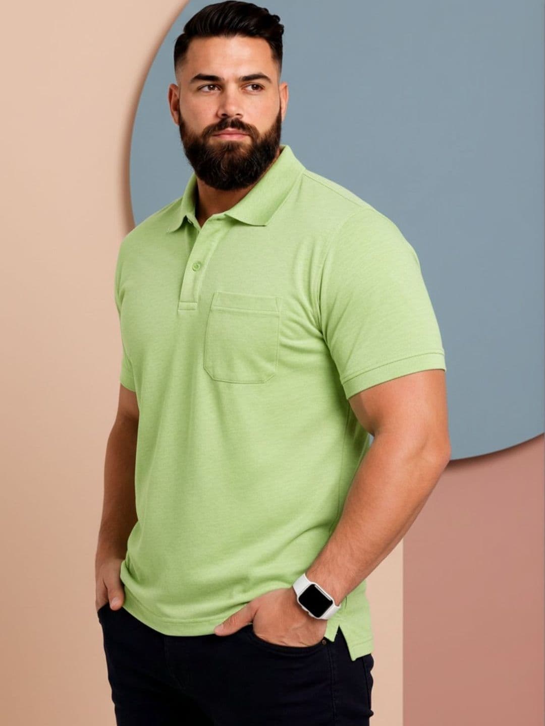 SAIKSA FASHION Men Polo Collar Pockets T-shirt - view 1