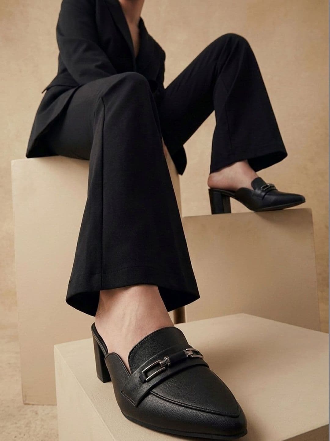 Lavie Block Mules with Buckles - view 1