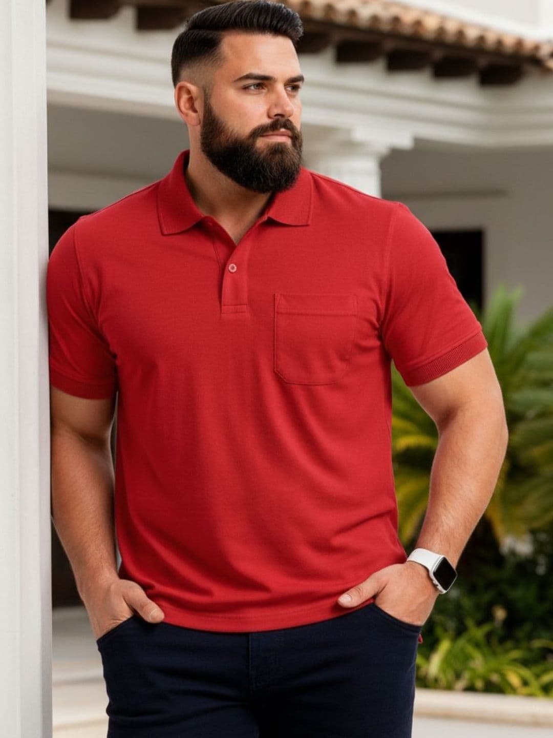 SAIKSA FASHION Men Polo Collar Pockets T-shirt - view 1