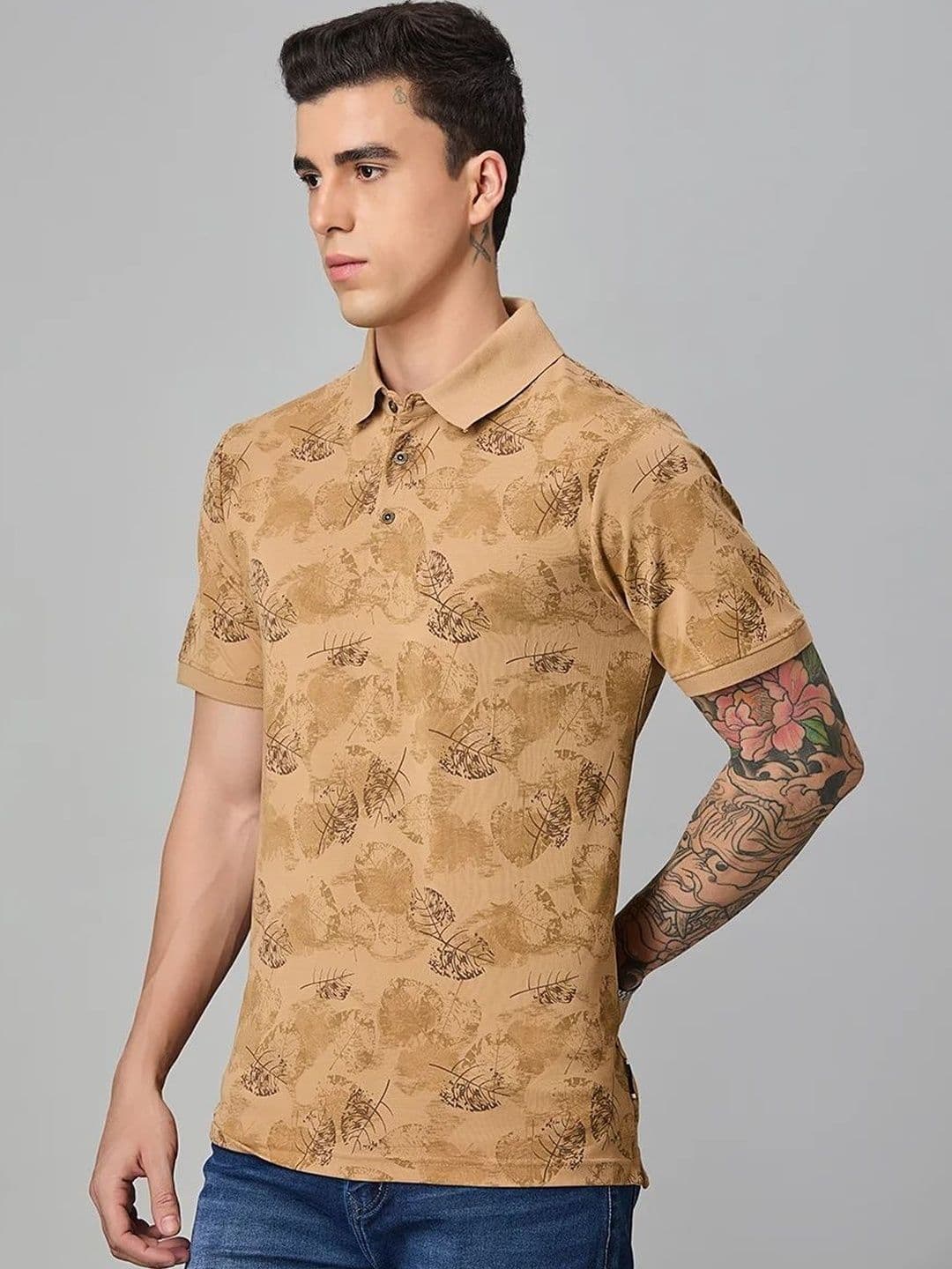Klub Fox Men Floral Printed Polo Collar T-shirt - view 1